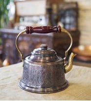 BAKIR DEMLİK MARAŞ NAKIŞ İŞLEMELİ BAKIR RENK