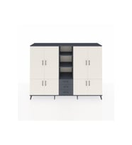 Hyperion Dolap 11 Raflı 3 Çekmeceli 8 Kapaklı 220x44x163 Antrasit-Aytaşı/Antrasit