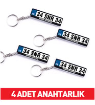 Plaka ve İsminize Özel Anahtarlık 4 Adet