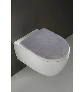 Klozet Kapak Örtüsü, Peluş Düz Gri Renk, Banyo Klozet Örtüsü