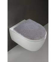 Klozet Kapak Örtüsü, Peluş Düz Gri Renk, Banyo Klozet Örtüsü