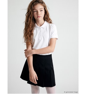 LCW Kids Beyaz Polo Yaka Kız Çocuk Tişört