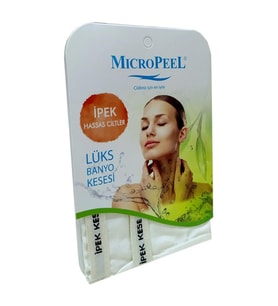 Micro Peel İpek Kese Hassas Ciltler İçin Banyo Kesesi Beyaz 16CMX25CM