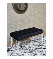 Beyaz Boyalı Tel Ayaklı 90 cm Puf Bench - Puf - Bench - Kasalı Oturak - Oturak - Yatak Ucu Puf Siyah Renk 90 x 41 Boyut/Ebat (Çok Renkli)