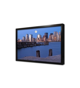 New York Gece Çerçeveli Mdf Tablo