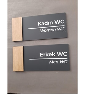 Meşe Serisi Pleksi WC Yönlendirme Seti