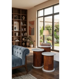 Bohem zigon sehpa 3 lü takım 40cm üst çapları 45 50 55