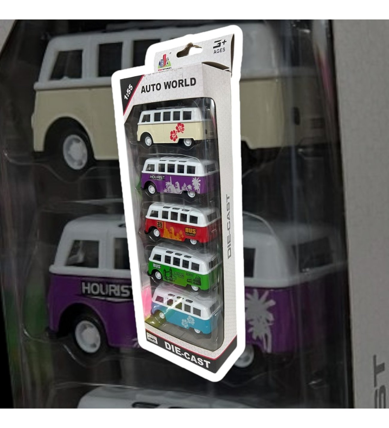 Volkswagen ミニカー 5台セット DIE CAST AUTO WORLD 1:55 ÖLÇEK VOLKSWAGEN VAN SAMBA 5 Lİ SET METAL