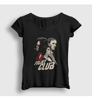 Presmono Kadın Siyah Trio Fight Club Film T-Shirt 425247tt