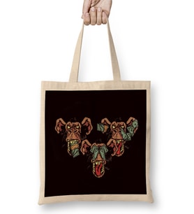 See Speak Hear No Evil Japan Monkeys Gorilla Emoticon Money Bez Çanta Uzun Saplı