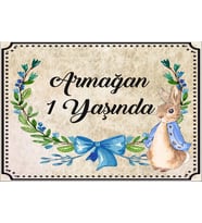 Tavşan Temalı Doğum Günü Afişi 35X50 cm