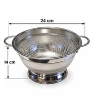 Paslanmaz Çelik Ayaklı Süzgeç 24 cm - Orta Boy Mutfak Süzgeci