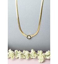 İtalyan Yassı Kolye 925 Ayar Gümüş Zincir Kolye (Gold)