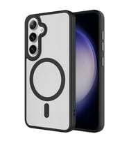 Vendas Samsung S24 Uyumlu Kapak Flet Serisi Mat Arka Yüzey Wireless Şarj Destekli Magsafe Magic Smooth Kılıf (Siyah)