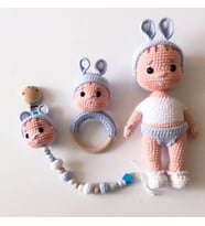 Fındık Piti Bebek Uyku Arkadaşı Takımı Amigurumi Organik Oyuncak
