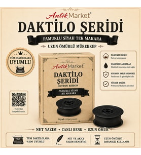 ANTİK MARKET Daktilo Şeridi Siyah Tek Makaralı