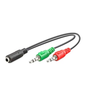 Hadron Aux Kablo Mikrofon Ve Kulaklık M2/f Çevirici  20cm (Siyah)