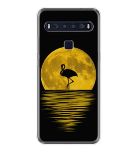 TCL 10L 10 Plus 10SE 20E 20SE 30SE L7 Kılıf Desemli Silikon Ay ve Flamingo 1775