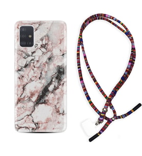 Samsung a71 A72 A73 A7 A9 2018 C7 C9 Kılıf Boyun Asklı Rasta Silikon Colorfull Marble 2 1389
