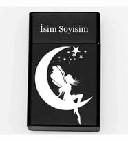 Peri Desenli Metal Tabaka – Kişiye Özel İsimli Hediyelik