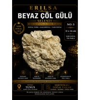 Sertifikalı Beyaz Çöl Gülü Selenit Taşı Kütle - 11x14 cm Koleksiyonluk Doğal Tek Parça