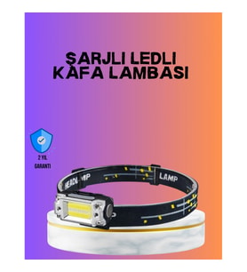 Mey İthalat® Beyaz Led Işık Sensörlü Kafa Lambası Lityum Batarya Led El Fenerli Şarjlı