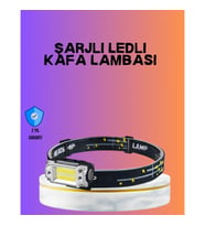 Mey İthalat® Beyaz Led Işık Sensörlü Kafa Lambası Lityum Batarya Led El Fenerli Şarjlı