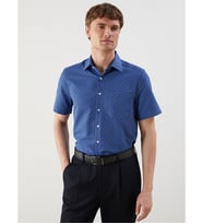 LCW BUSINESS İndigo Regular Fit Kısa Kollu Gabardin Erkek Gömlek