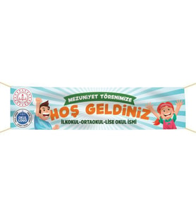 Mezuniyet Pankartı-6- 75x300 cm (Kırmızı)