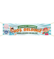 Mezuniyet Pankartı-6- 75x300 cm (Kırmızı)