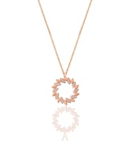 Gümüş rose zirkon taşlı güneş kolye SGTL11807ROSE