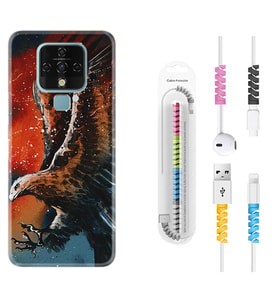 Tecno Camon 16 18P Pova 3 Pova Neo Kılıf Kablo Koruma Spiral Silikon Kartal Uçarken 1718