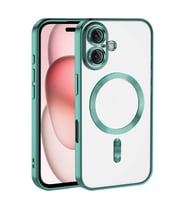 Apple iPhone 16 Plus Uyumlu Kılıf Kamera Korumalı M-safe Wireless Şarj Özellikli Zore Demre Kapak (Açık Yeşil)