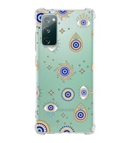 PrintiFy Samsung Galaxy S20 FE Uyumlu Nazar Boncuğu 5 Baskılı Şeffaf Köşe Korumalı Antişok Kılıf