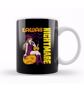 Kawaii Nightmare Halloween Anime Princess Witch Kupa Bardak Porselen