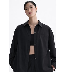 Nike 24.7 PerfectStretch Women's Dri Fit Oversized Long-Sleeve Top Kadın Overisze Esnek Gömlek Siyah