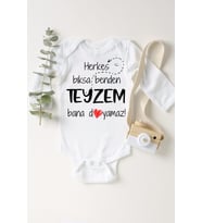 Unisex Bebek Beyaz Teyzem Bana Doyamaz