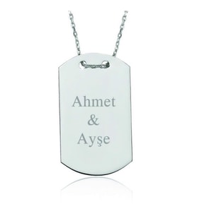 İSİMLİ ASKER KÜNYESİ 925 AYAR GÜMÜŞ KOLYE