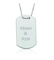 İSİMLİ ASKER KÜNYESİ 925 AYAR GÜMÜŞ KOLYE