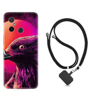 Xiaomi Redmi 12C Kılıf Silikon Boyun Askılı İpli Desenli Silikon Red Eagle 1752