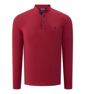 V4009 DEWBERRY ERKEK SWEATSHIRT-DÜZ BORDO