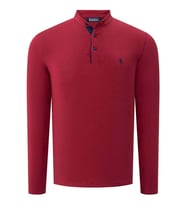 V4009 DEWBERRY ERKEK SWEATSHIRT-DÜZ BORDO