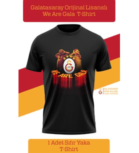 Galatasaray Orijinal Lisanslı We Are Gala T-Shirt (Siyah)