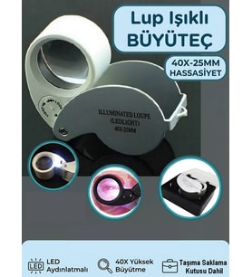 40x25mm Kuyumcu Saatçi Led Işıklı Büyüteç Cep Lup Büyüteç Elmas Pullar Madeni Kontrol Tamirci Lup