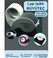 40x25mm Kuyumcu Saatçi Led Işıklı Büyüteç Cep Lup Büyüteç Elmas Pullar Madeni Kontrol Tamirci Lup