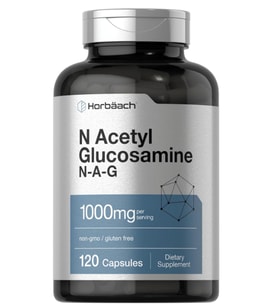 Horbaach N-Acetyl Glucosamine 1000mg 120 Capsules N-A-G Supplement Non-GMO Gluten Free.