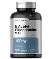 Horbaach N-Acetyl Glucosamine 1000mg 120 Capsules N-A-G Supplement Non-GMO Gluten Free.