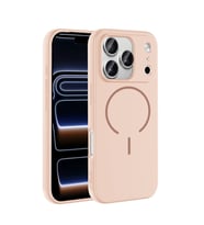 Apple iPhone 17 Pro Max Uyumlu Kılıf M-safe Şarj Özellikli Zore Meta Kapak (Pembe)