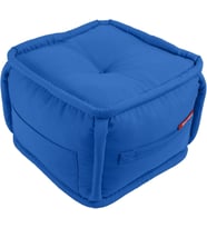 PuffyMod Dekoratif Kare Puf Orta Sehpa Ayak Uzatma Puf 40x32 cm (Mavi)
