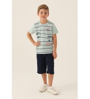 Rolypoly Erkek Çocuk %100 Pamuk Kısa Kol Kapri Pijama Takımı RP3357